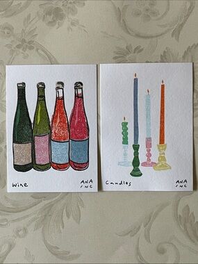 Anastasia Inciardi Candle & Wine Mini Prints - Set of 2